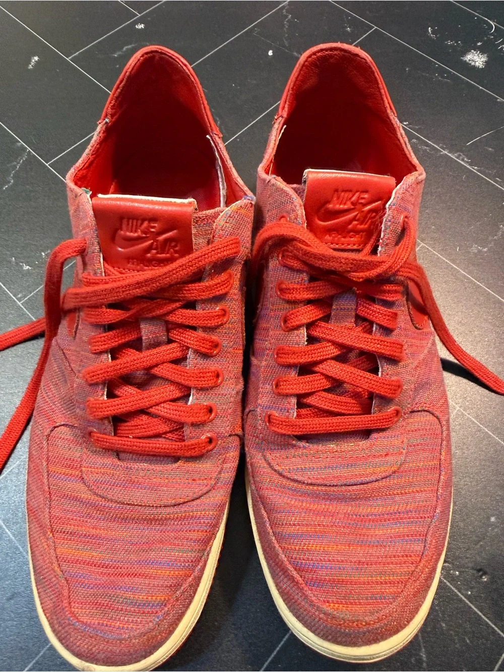 Nike Red Knit Low-Top Sneakers